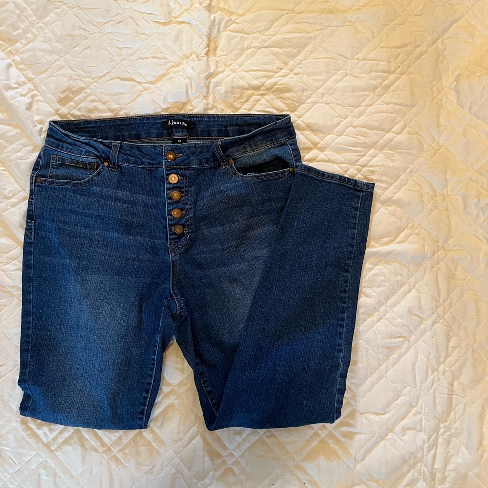D. Jeans, size 14, blue